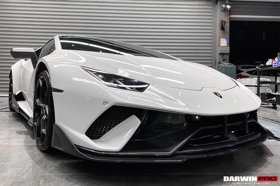 Darwinpro 2015-2020 Lamborghini Huracan Lp610/Lp580 Bkss Style Partial Carbon Front Bumper W/ Lip 1