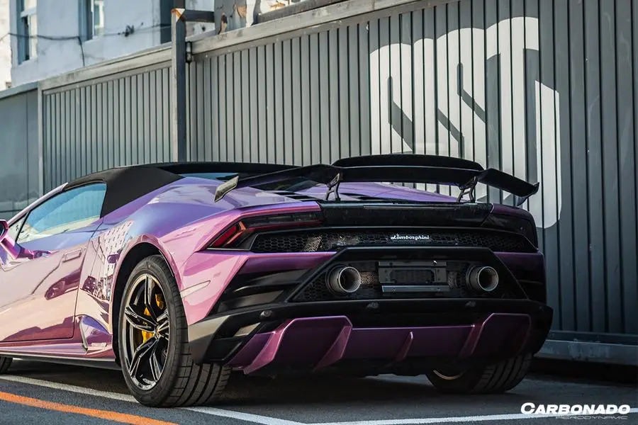 Carbonado 2015-2020 Lamborghini Huracan Lp610/Lp580 Md Style Carbon Fiber Trunk Spoiler W/ Base 1
