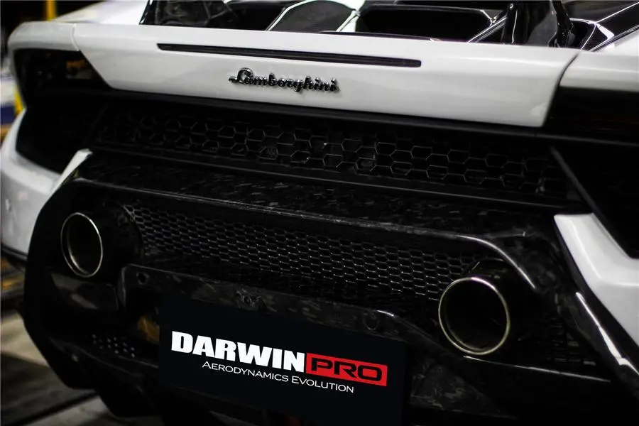 Darwinpro 2017-2020 Lamborghini Huracan Performante Dry Carbon Rear Bumper Exhaust Grill 1