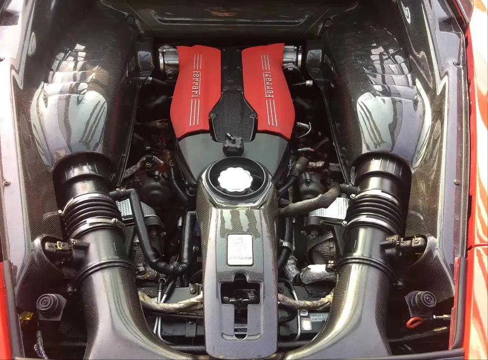 2015-2019 Ferrari 488 Gtb / Spyder Dry Carbon Fiber Engine Bay Panels And Heat Protection 1