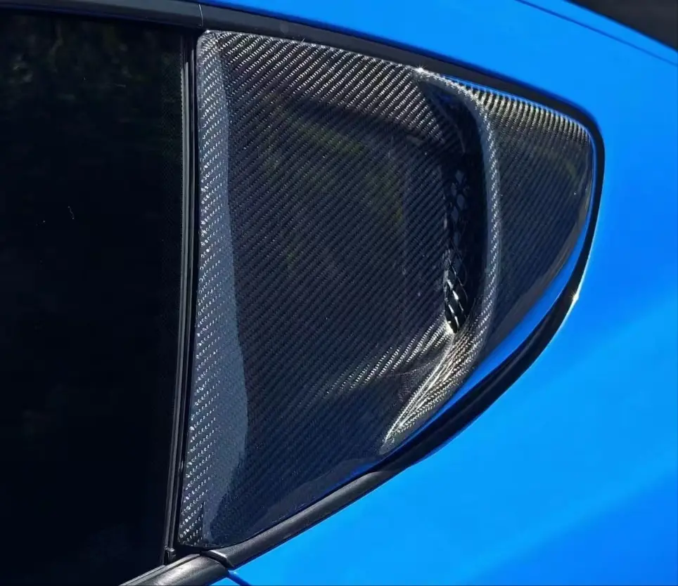 Porsche 718 Cayman Gt4 Rs Weissach Style Carbon Fiber Window Intake Scoop Cover 1