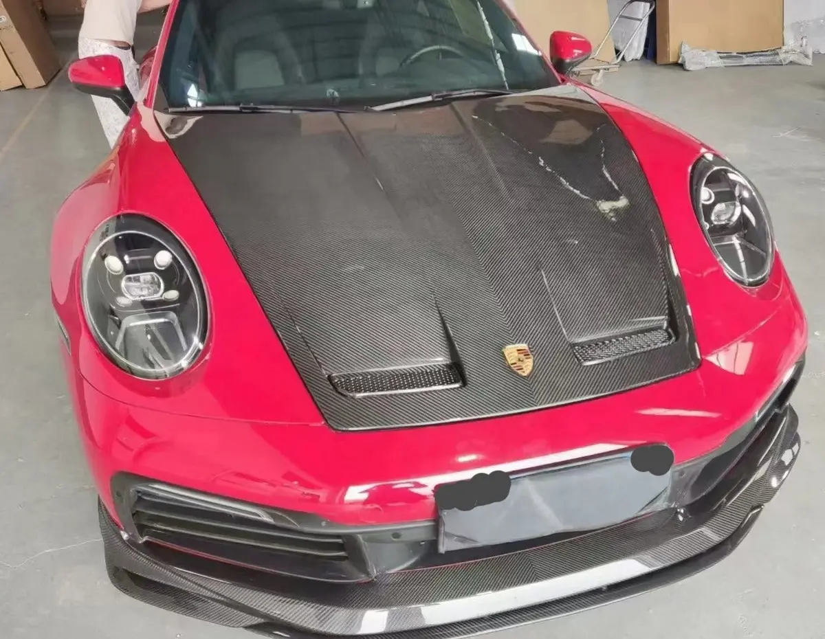 Gt3 Carbon Fiber Front Hood For Porsche 992 911 Carrera / Turbo / Gt3 1