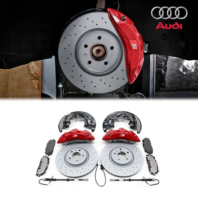 Genuine Audi S-Line 6 Pot W/ Zimermann 350Mm Drrilled Disc Front Brake Upgrade Kit For Audi A4 A5 B9 1