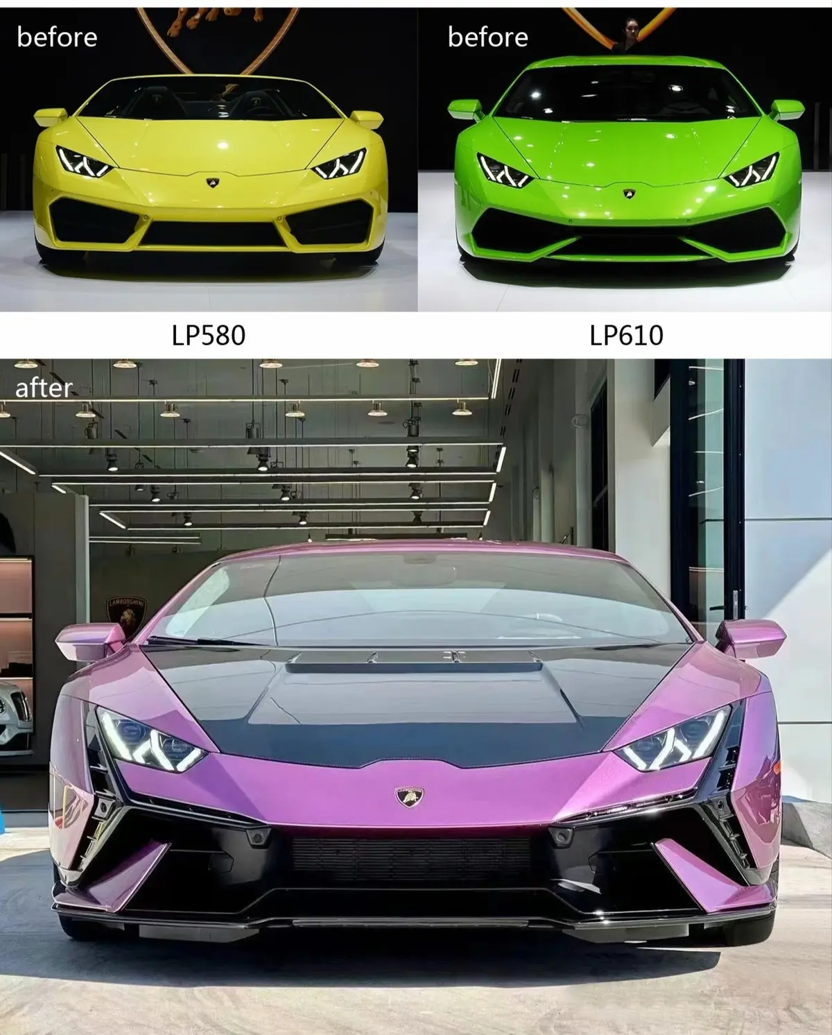 Tecnica Style Front Bumper Conversion Kit For 2015-2020 Lamborghini Huracan Lp610 / Lp580 / Evo / Performante 1