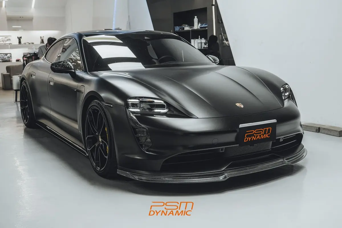 Psm Dynamic Carbon Fiber Front Lip Splitter For Porsche Taycan Base & 4S 1
