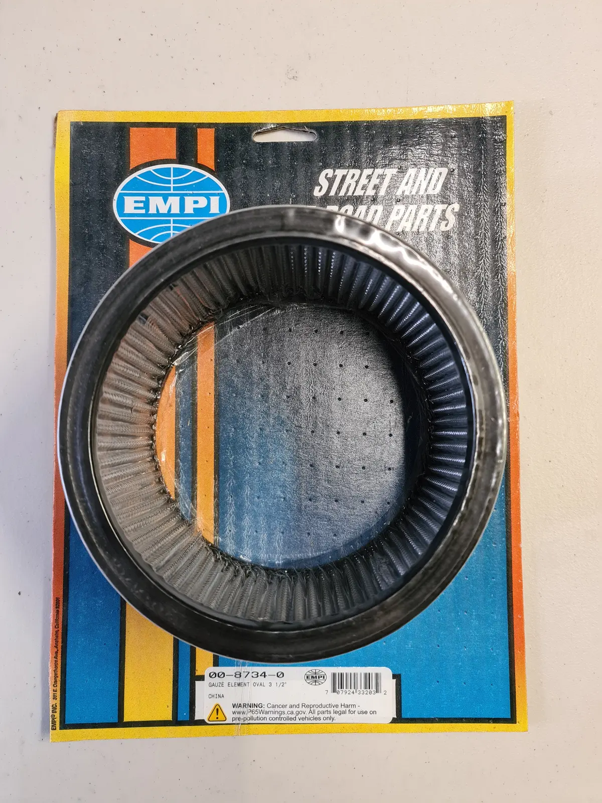 Air Filter, Oval 3.5" 1