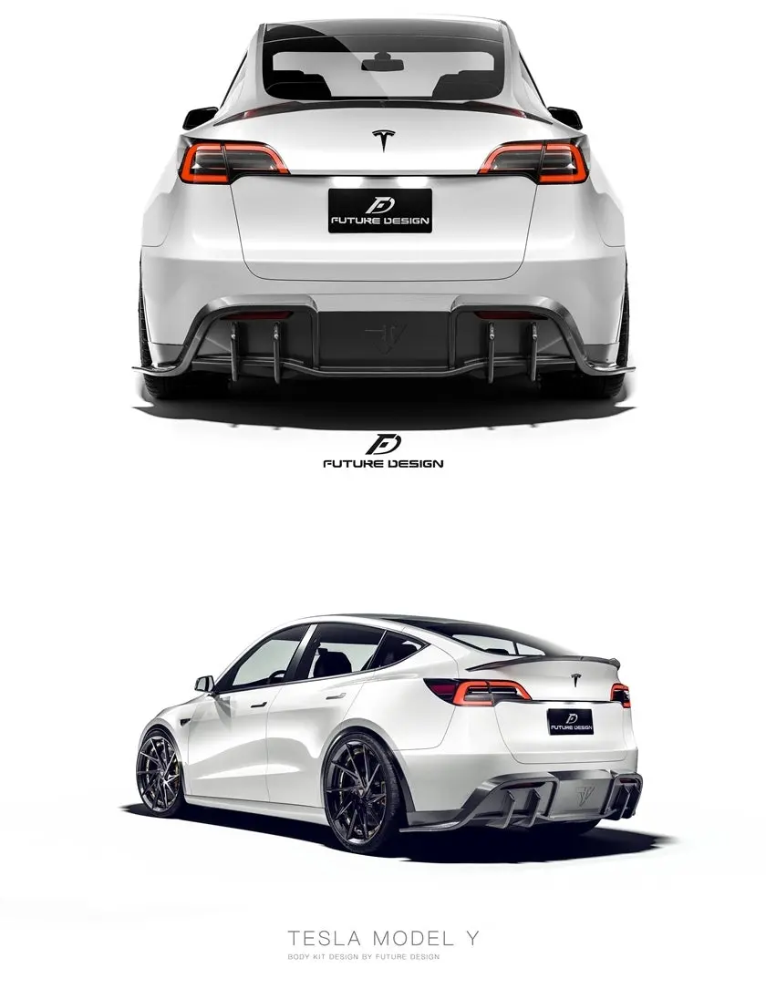Future Design Carbon Fiber Rear Diffuser For Tesla Model Y 1