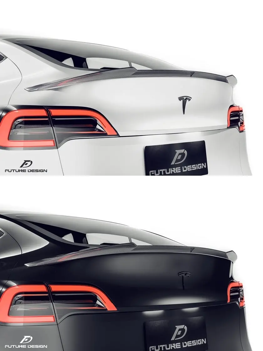 Future Design Carbon Fiber Rear Trunk Spoiler For Tesla Model Y 1