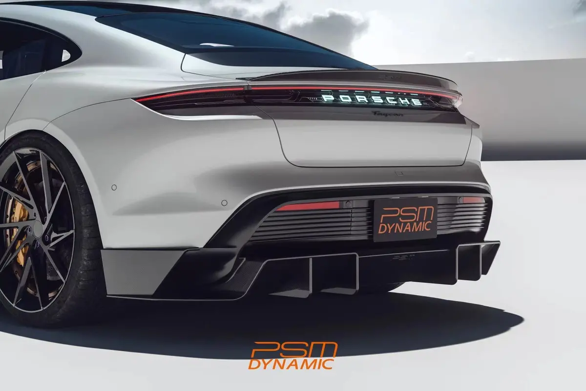 Psm Dynamic Carbon Fiber Rear Diffuser For Porsche Taycan 1