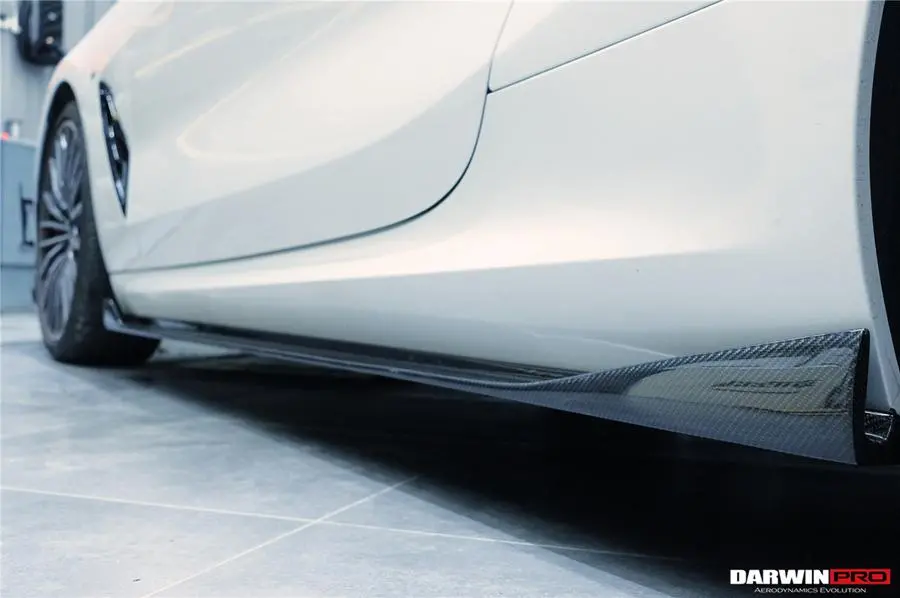 Darwinpro 2018-2022 Bmw 8-Series G14 Convertible/G15 Coupe Imp Style Carbon Fiber Side Skirts (Add On) 1