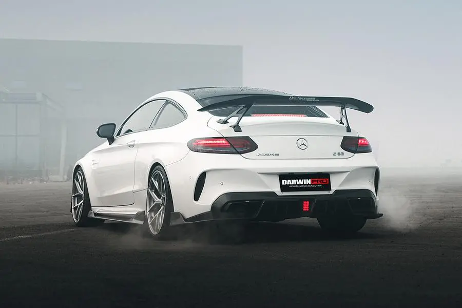 Darwinpro 2015-2018 Mercedes Benz C-Class Coupe Imp Style Partial Carbon Fiber Rear Bumper 1