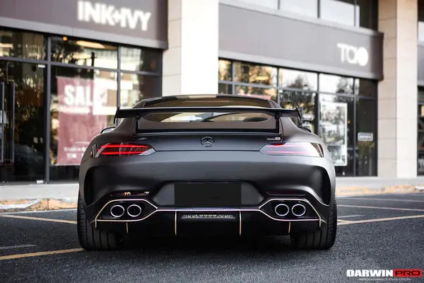 Darwinpro 2017-2020 Mercedes Benz Amg Gt/Gts/Gtc Imp Style Partial Carbon Fiber Rear Bumper W/ Diffuser 1