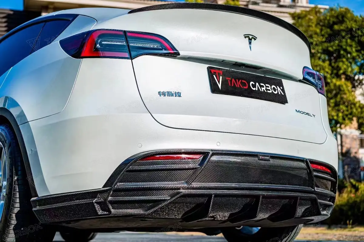 Takd Carbon Dry Carbon Fiber Rear Diffuser For Tesla Model Y 1
