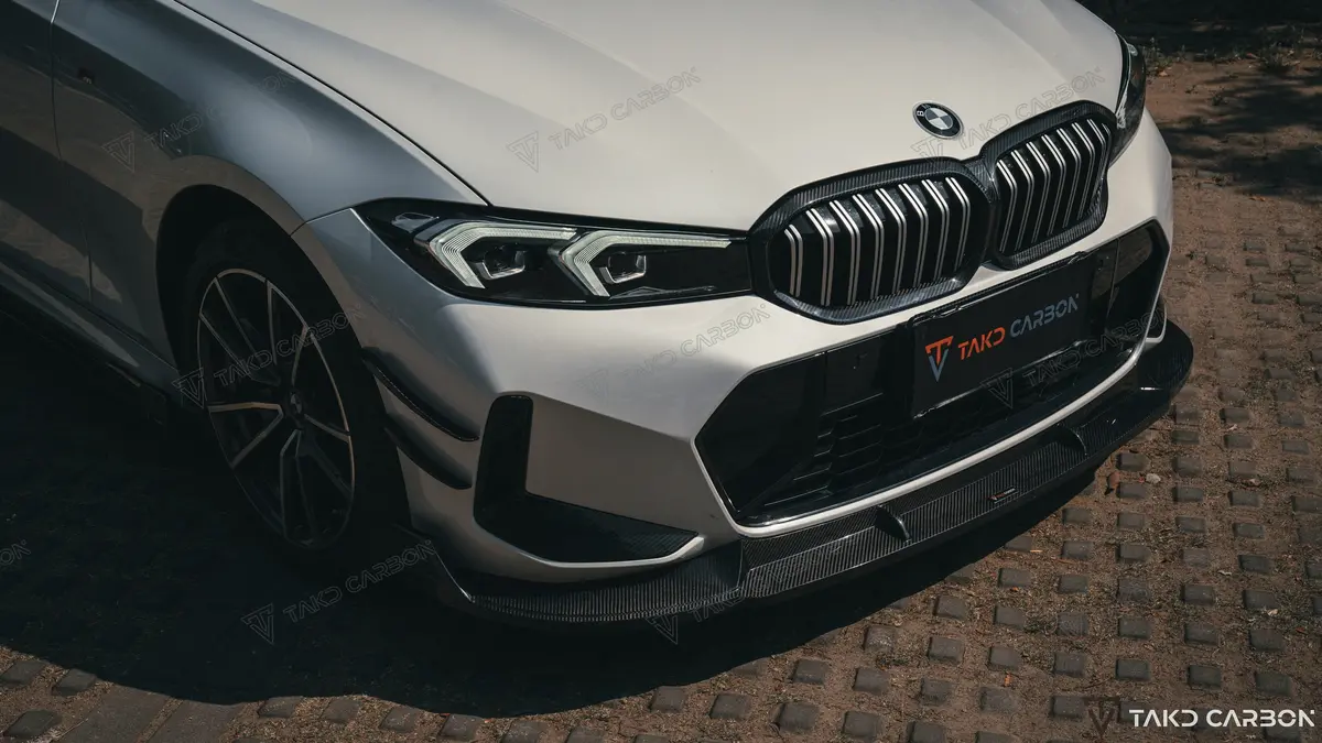 Takd Carbon Dry Carbon Fiber Front Bumper Canard For 2023+ Bmw 3-Series G20 / G28 1