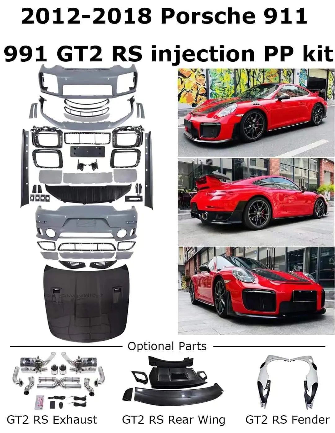 2012-2018 Porsche 911 991.1 Gt2 Rs Style Conversion Body Kit 1