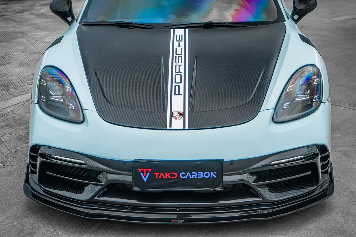 Takd Carbon Dry Carbon Fiber Front Hood Bonnet For Porsche 718 Boxster / Cayman 1