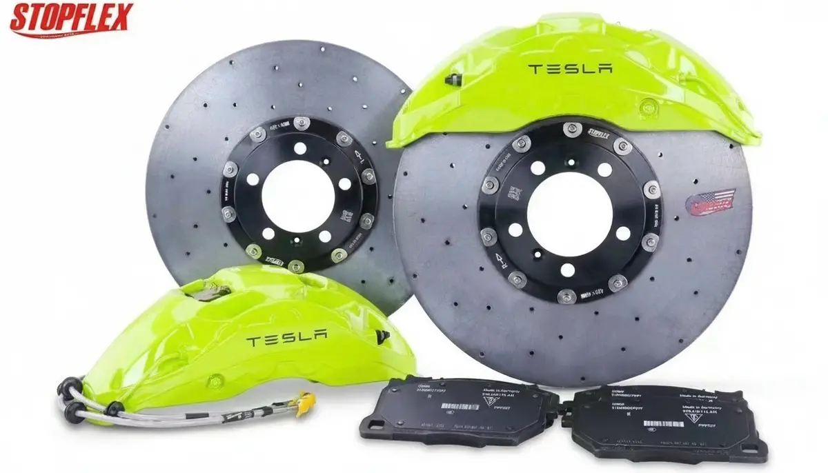 Akebono 10 Pot X Stopflex Carbon Ceramic Disc Brake Kit For Tesla Model X 1
