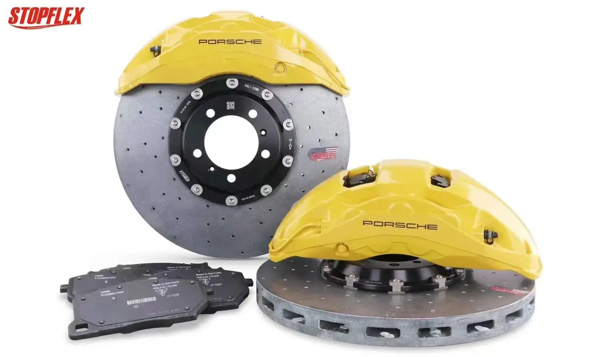 Akebono 10 Pot X Stopflex Carbon Ceramic Disc Front Brake Kit For Porsche Taycan / Taycan Cross Turismo 2019+ 1