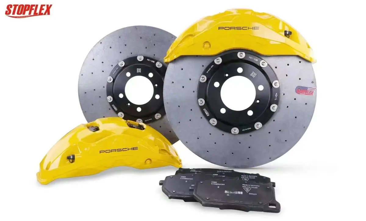 Akebono 10 Pot X Stopflex Carbon Ceramic Disc Front Brake Kit For Porsche Taycan / Taycan Cross Turismo 2019+ 4