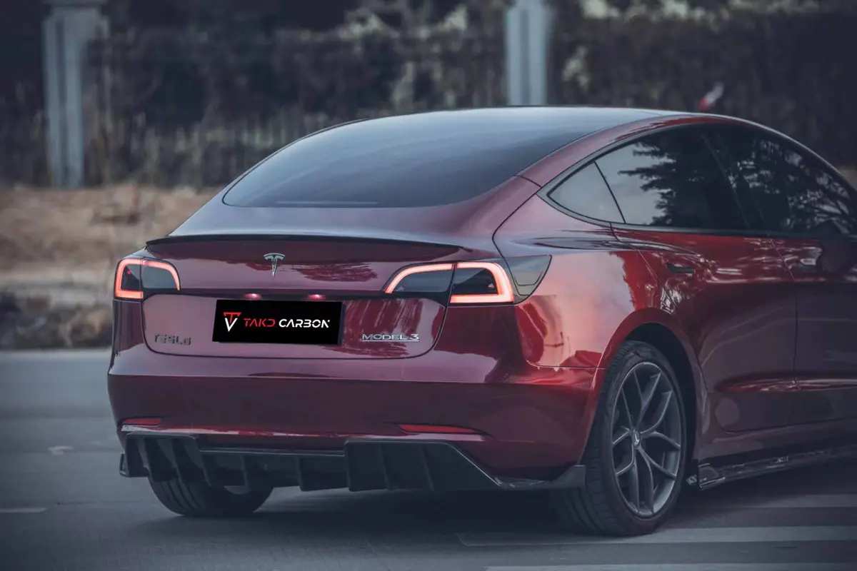 Takd Carbon Dry Carbon Rear Spoiler For Tesla Model 3 1