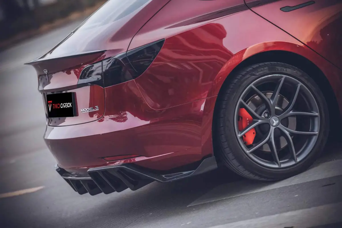 Takd Carbon Dry Carbon Fiber Rear Diffuser For Tesla Model 3 1