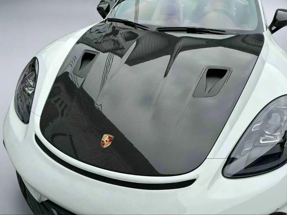 Porsche 718 Boxster / Cayman Gt2 Rs / Gt3 Rs Style Carbon Fiber Front Hood Bonnet 1