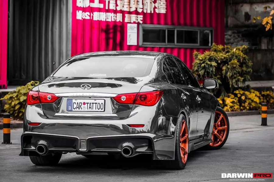Darwinpro 2014-2017 Infiniti Q50 Sedan Eau Rouge Style Rear Bumper 1