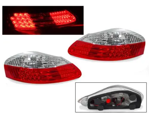 Porsche 986 Boxster 1999-2004 Red & Clear Led Taillight 1