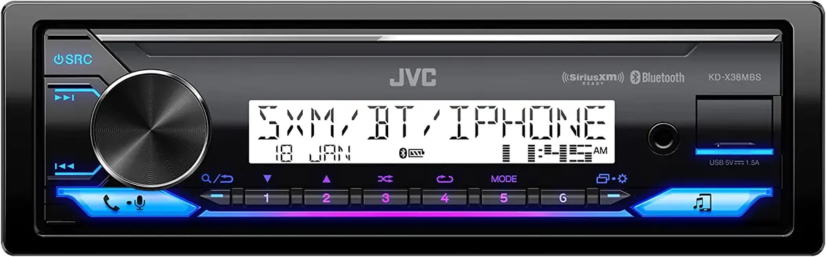 Jvc Kd-X38mbs 1-Din Digital Media Receiver Bluetooth, Usb, With Variable-Color Illumination 1