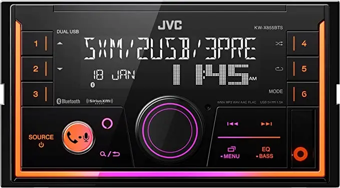 Jvc Kw-X855bts 2-Din Digital Media Receiver Featuring Bluetooth Front & Rear Dual Usb / Siriusxm / Amazon Alexa / 13-Band Eq 1