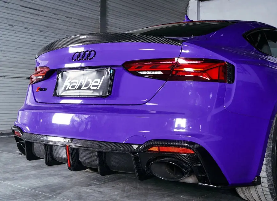 Karbel Carbon Dry Carbon Fiber Rear Diffuser W/ Led For Audi Rs5 B9.5 2020+ 1
