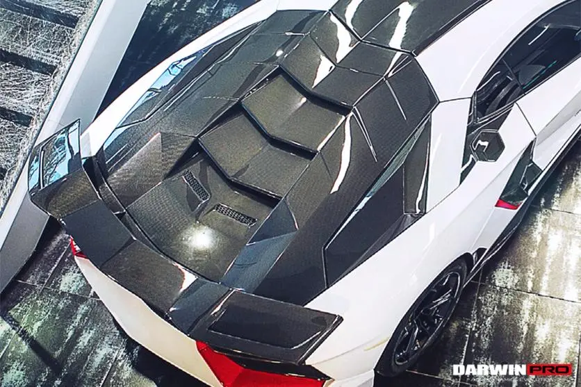 Darwinpro 2011-2016 Lamborghini Aventador Lp700 Coupe Bkss Style Carbon Fiber Engine Trunk 1