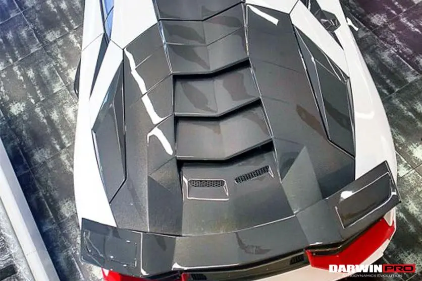 Darwinpro 2011-2016 Lamborghini Aventador Lp700 Coupe Bkss Style Carbon Fiber Engine Trunk 2