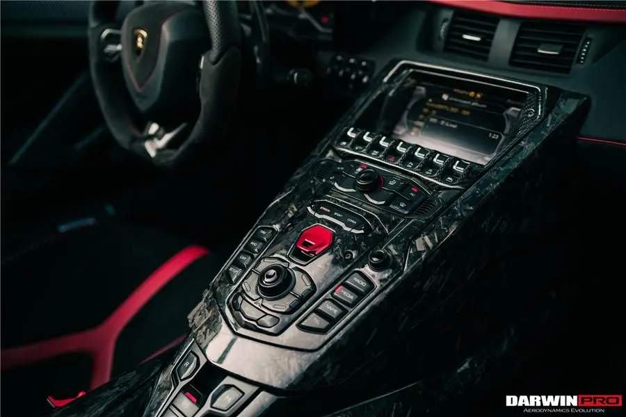 Darwinpro 2011-2016 Lamborghini Aventador Lp700 Coupe/Roadster Dry Carbon Fiber Centre Console Surround 1