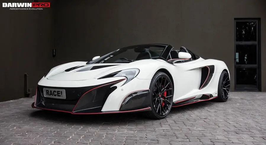 Darwinpro 2011-2014 Mclaren Mp4 12C 675Lt Style Partial Carbon Fiber Front Bumper And Fender 1