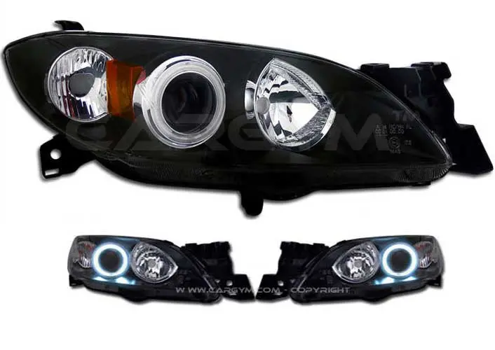 Mazda3 04-08 Ccfl Halo Ring Black Housing Projector Headlight 1