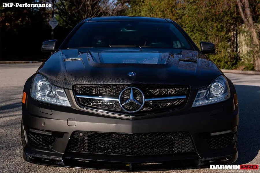 Darwinpro 2012-2014 Mercedes Benz W204 C63 Amg Imp Style Carbon Fiber Hood 1