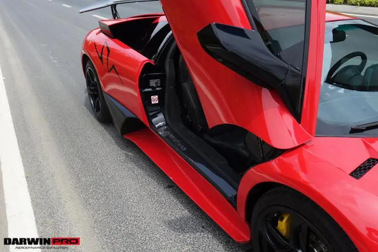 Darwinpro 2001-2010 Lamborghini Murcielago Sv Style Carbon Fiber Door Sills Steps Cover 1