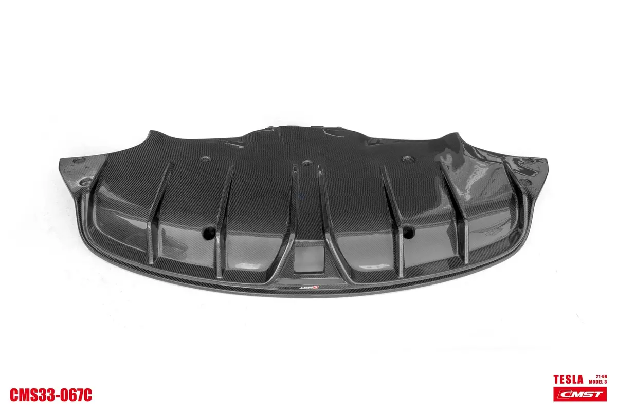 Cmst Tesla Model 3 Carbon Fiber Rear Diffuser Ver.4 With Tow Hook Access 1