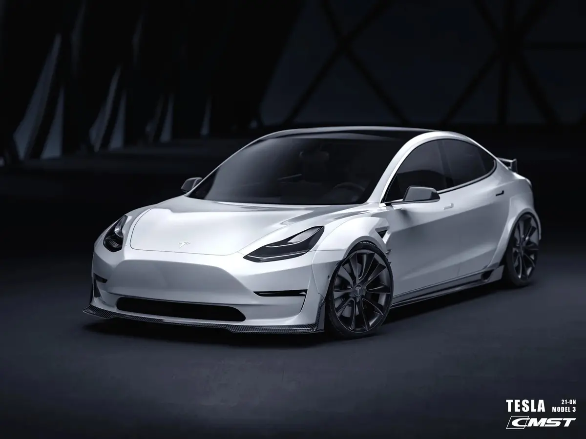 Cmst Tesla Model 3 Carbon Fiber Front Lip Ver.5 1