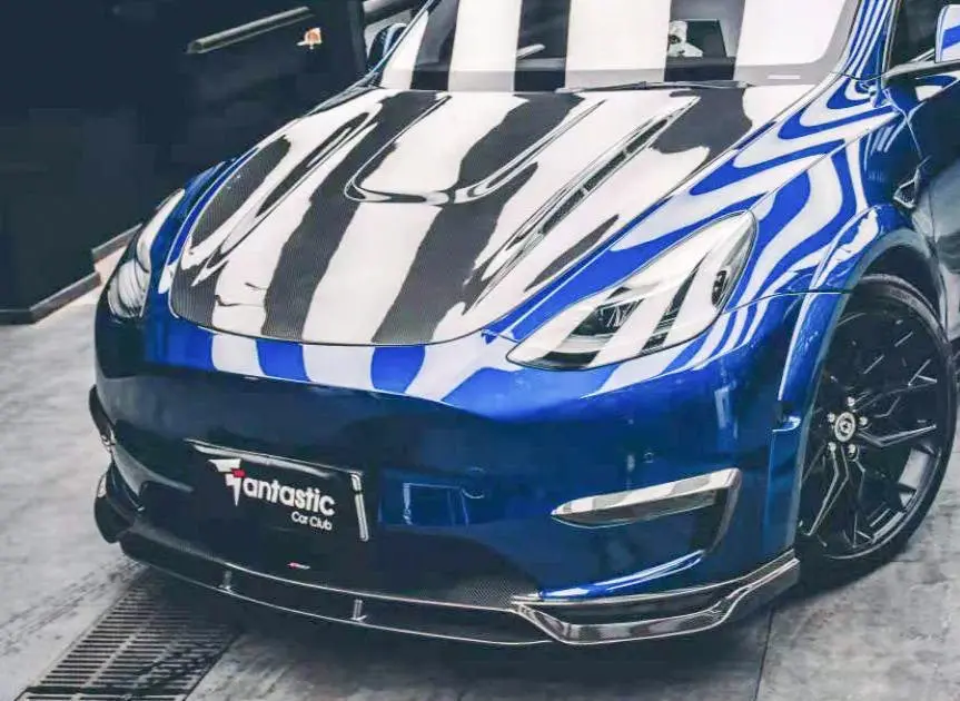 Cmst Tuning Carbon Fiber Front Lip Spoiler Ver.1 For Tesla Model Y 1