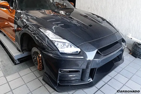 Carbonado 2008-2022 Nissan Gtr R35 Cba/Dba/Eba Ts Style Carbon Fiber Hood 3