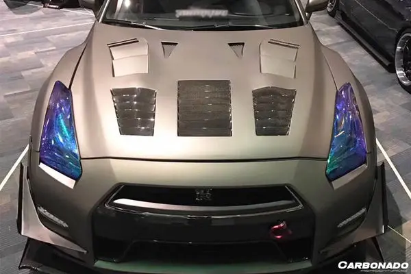 Carbonado 2009-2016 Nissan Gtr R35 Cba/Dba Tp-2 Style Carbon Fiber Hood 1