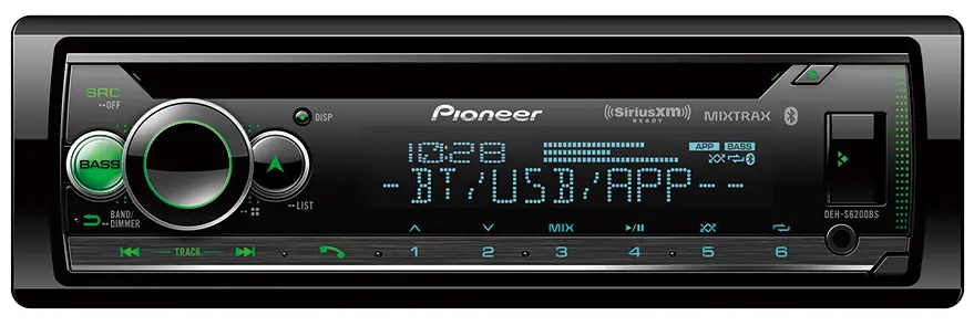 Pioneer Pc-Deh-S6200bs Am/Fm/Cd/Bt/Aux/Usb, & Sxm Ready Smart Sync App Compatible Radio Sdin 1