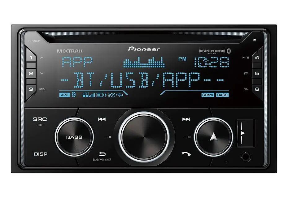 Pioneer Pc-Fh-S720bs Double Din Cd Receiver, Smart Sync W/ Built-In Bluetooth, & Sxm Ready Ddin 1