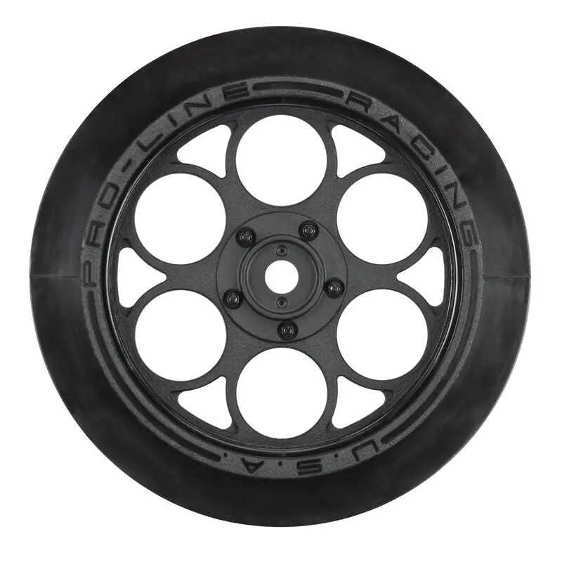 2803-03 (2) Showtime Front Runner 2.2"/2.7" Front Drag Wheels In Black 1