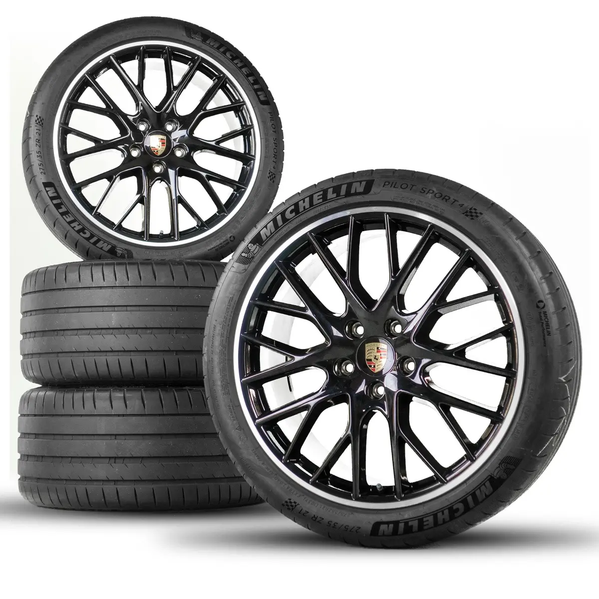 (Demo Car Wheels) 21” Porsche Panamera Sport Design Oe Complete Wheels Set 1