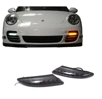 Porsche 997 911 Turbo / Gt2 Drl Led Smoked Front Lamp 1