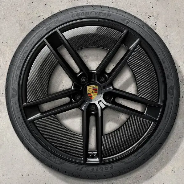 21" Porsche Taycan Exclusive Design W/ Carbon Fiber Aeroblades Wheels Set 1