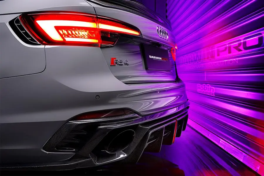 Darwinpro 2017-2022 Audi Rs4 B9 Bkss Style Rear Diffuser W/ Caps 1